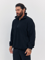 Свитшот "half zip" флисовый (черный)