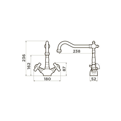 смеситель для кухни Omoikiri Tokigawa-C латунь/хром