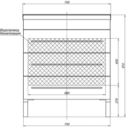 Тумба с раковиной Aquanet Верона 75 белый (напольная 3 ящика)