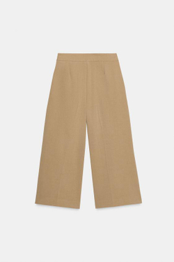 ZARA БРЮКИ-КЮЛОТЫ С ПУГОВИЦАМИ, РЫЖЕВАТО-КОРИЧНЕВЫЙ