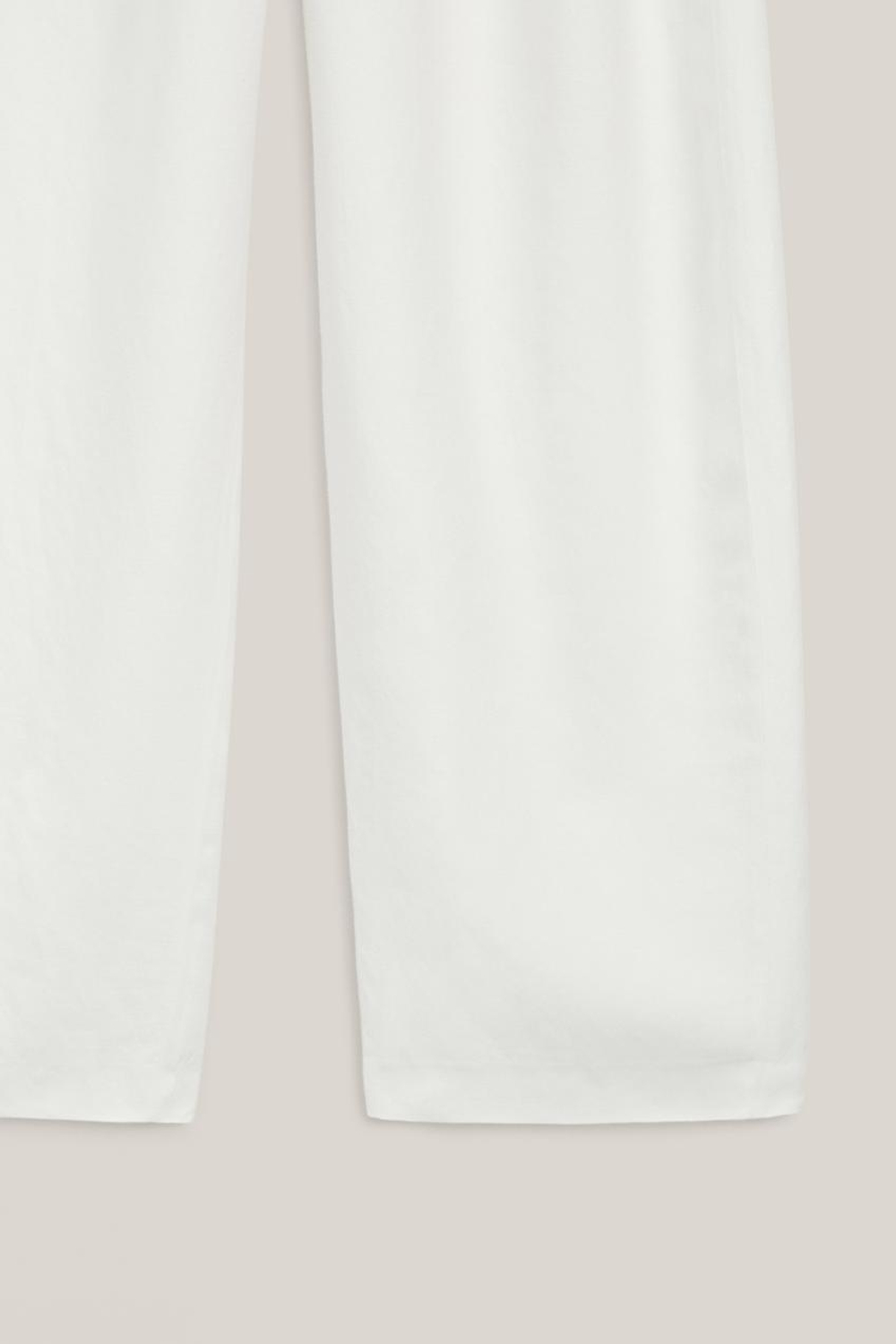 Massimo Dutti Драпированные брюки из смесовой льняной ткани с вытачками - Limited Edition, экрю