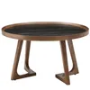 Журнальный столик Vario Ø80х46 см, черная керамика, орех