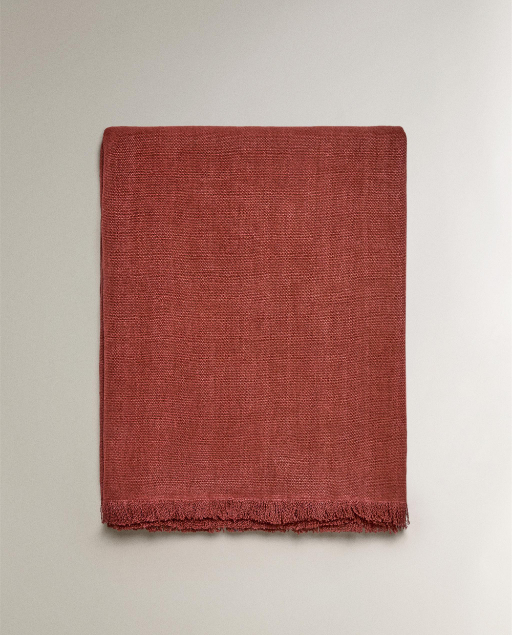 Zara Home плед из льна, терракотовый, 140x190 см