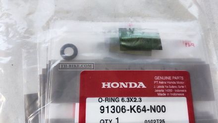 91306-K64-N00. O-RING, 6.3X2.3. HONDA