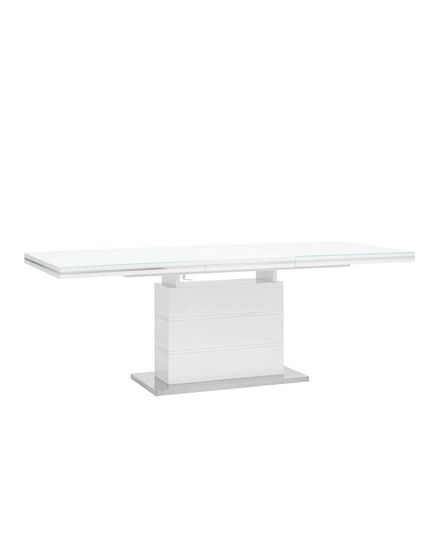 Стол обеденный Dorn раскладной 160-215*90 глянцевый белый