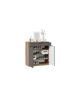 Прихожая с зеркалом Дуб Крафт золотой 145х43х195