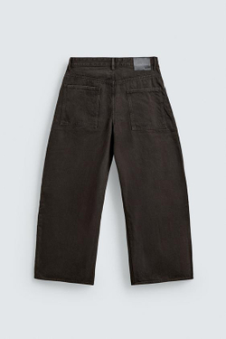 ZARA ДЖИНСЫ WIDE FIT, КОРИЧНЕВЫЙ