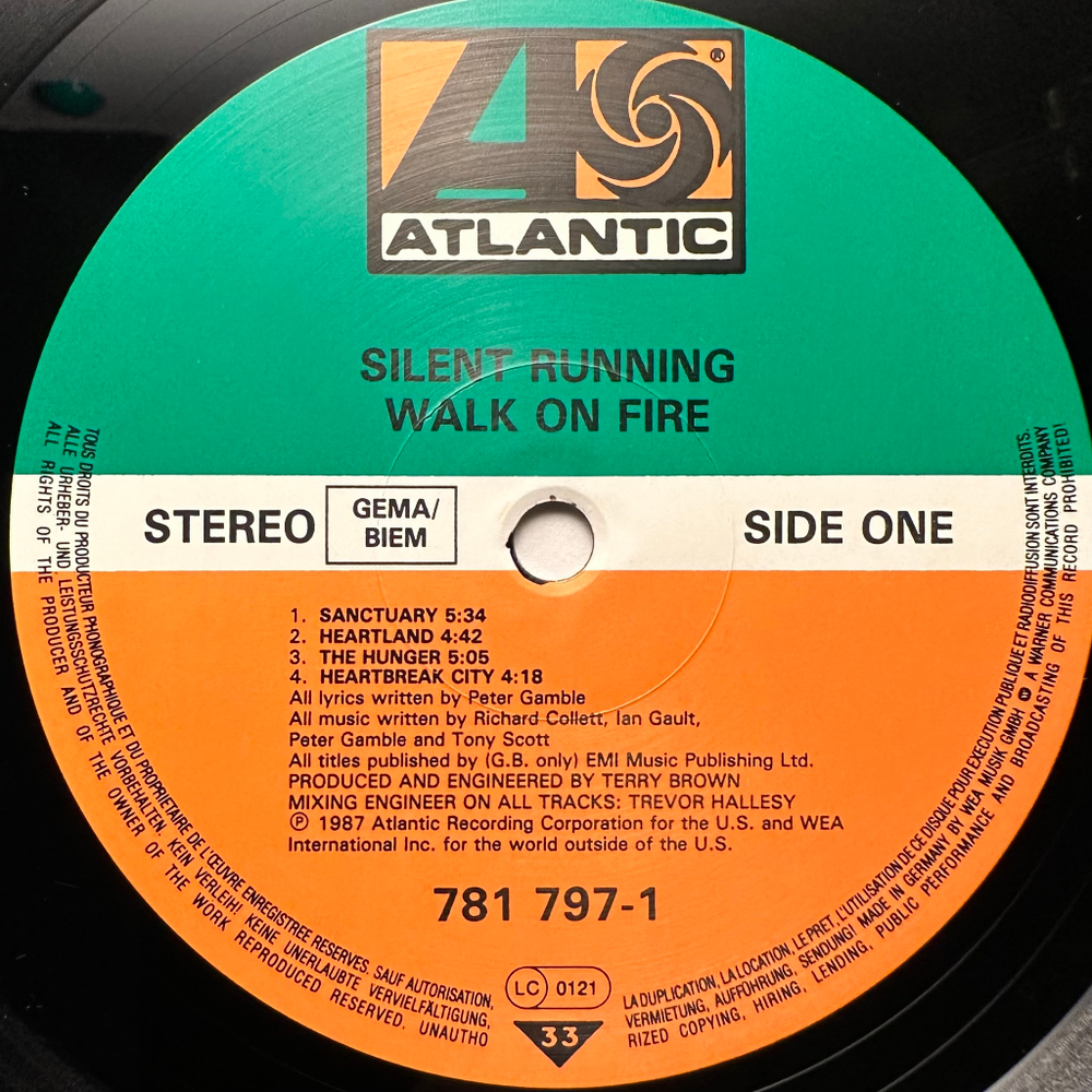 Silent Running - Walk On Fire (Германия 1987г.)