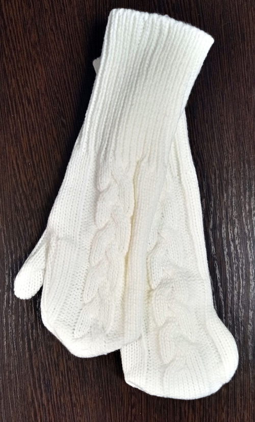 Варежки женские зимние "Dove", цвет белый