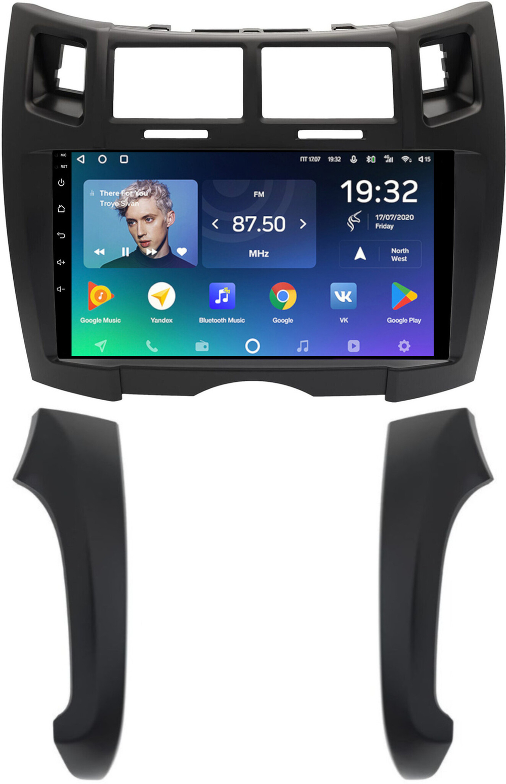 Магнитола для Toyota Vitz 2, Yaris 2 2005-2011 (рамка черная тип 2) - Teyes SPRO+ на Android 10, ТОП процессор, 4Гб+32Гб, 4G SIM-слот