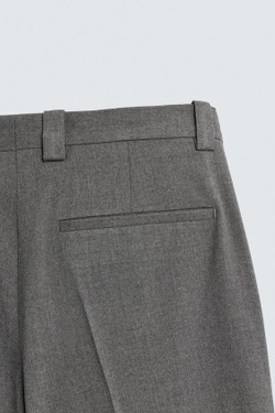 ZARA СТРУЯЩИЕСЯ БРЮКИ WIDE FIT, СЕРЫЙ