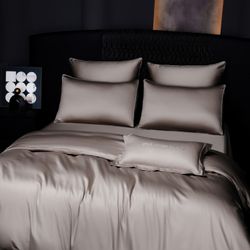 Комплект постельного белья Однотонный Сатин Премиум «Жемчужная дымка»