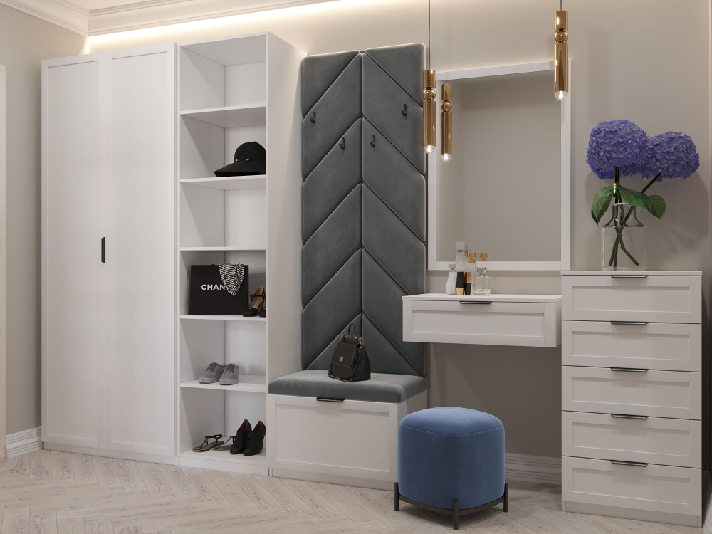 Обувница для прихожей, тумба, Нордик 68х45х48, белая