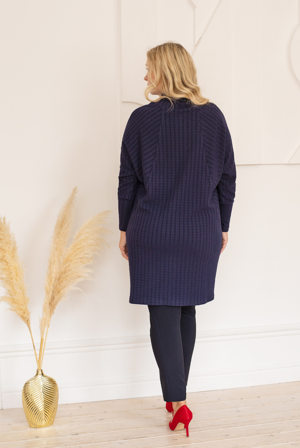 Трикотажная туника 2617ШП, темно-синий #133ТС202617ШП