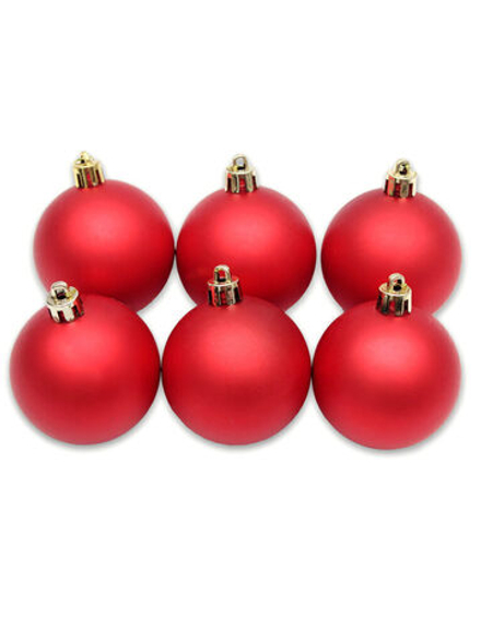 Набор елочных шаров 6 см, 6 шт. "Красный бархат" матовый