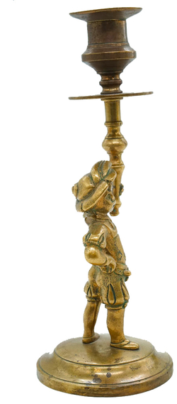Маленький паж. Антикварный бронзовый коллекционный подсвечник Glasar. Англия. XIX век.