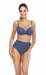 Раздельный купальник в горошек (Размер: 80G/40) (Цвет: темно-синий)
