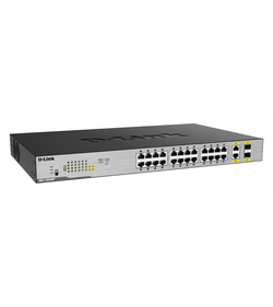DGS-1026MP/B1AD-Link Unmanaged Switch 24x1000Base-T PoE, 2xCombo 1000Base-T/SFP, PoE Budget 370W, metal case