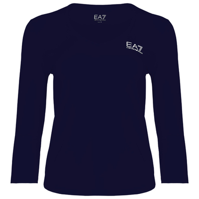 Женская теннисная футболкаEA7 Woman Jersey T-shirt - Blue
