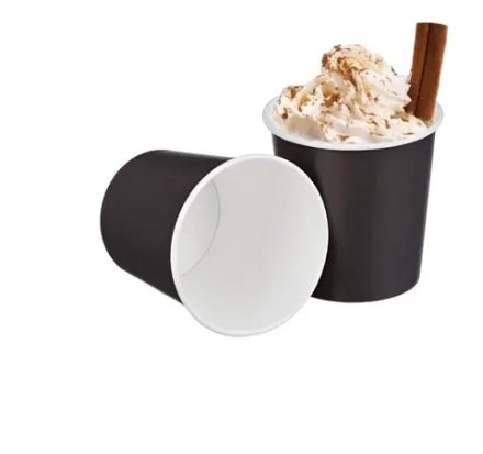 Стакан бумажный однослойный Чёрный 250мл