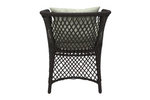 Кресло к набору Сакраменто арт.СА0025 (каркас черный, ротанг коричневый, estera-хамелеон) (В)