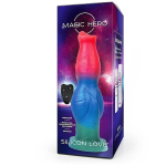 Цветной фантазийный вибратор с возвратно-поступательными движениями и ротацией 26см Bior Toys Magic Hero MH-13041