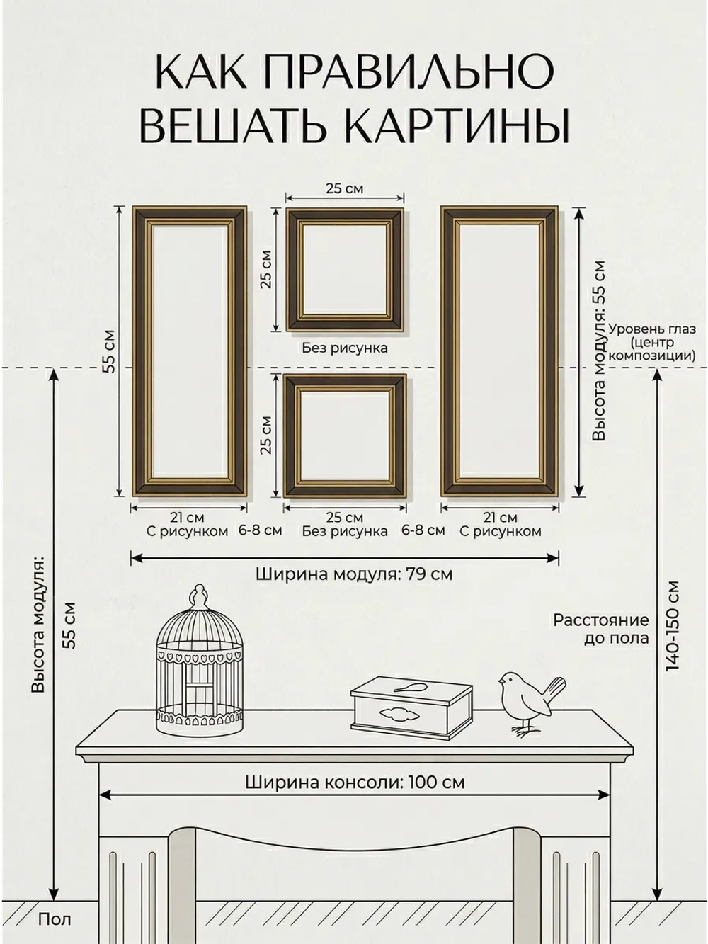 Картина на стену интерьерная на холсте 25*25 см