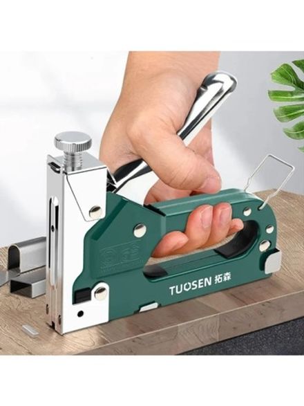 Cтеплер мебельный 3в1 с регулируемой силой удара, длина гвоздей 8-12 мм