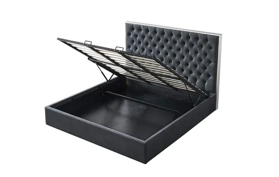 Кровать с подъемным механизмом Dalsa 160х200 см, темно-серая