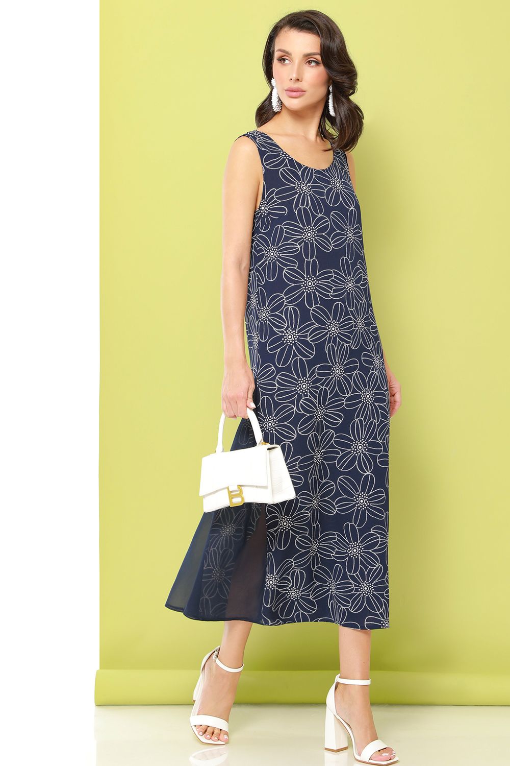 Платье синее с шифоновыми клиньями DStrend (Акция)