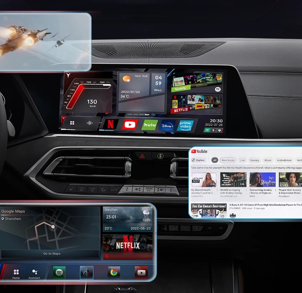 Мультимедиа блок для BMW 2019+ со штатным беспроводным CarPlay - Carmedia AI-990 на Android 10, 8-ядер, 4/64ГБ, 4G SIM-слот, простое подключение