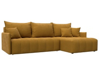 Диван угловой Лига-054 НПБ угол универсальный ВЕЛЮР BRUT 10 желтый