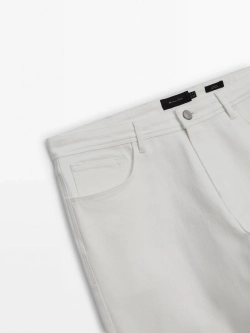 Massimo Dutti Зауженные джинсы, цвет слоновой кости