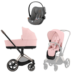 Коляска Cybex Priam IV Rosegold complete Cloud G Lava Grey Base G 3 в 1 Peach Pink
