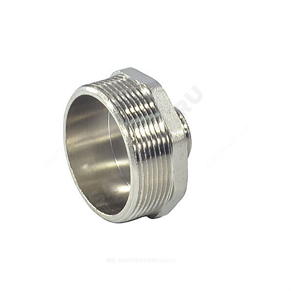Ниппель латунь никель переходной Ду 20х50 (3/4"х2") НР SantechSystems