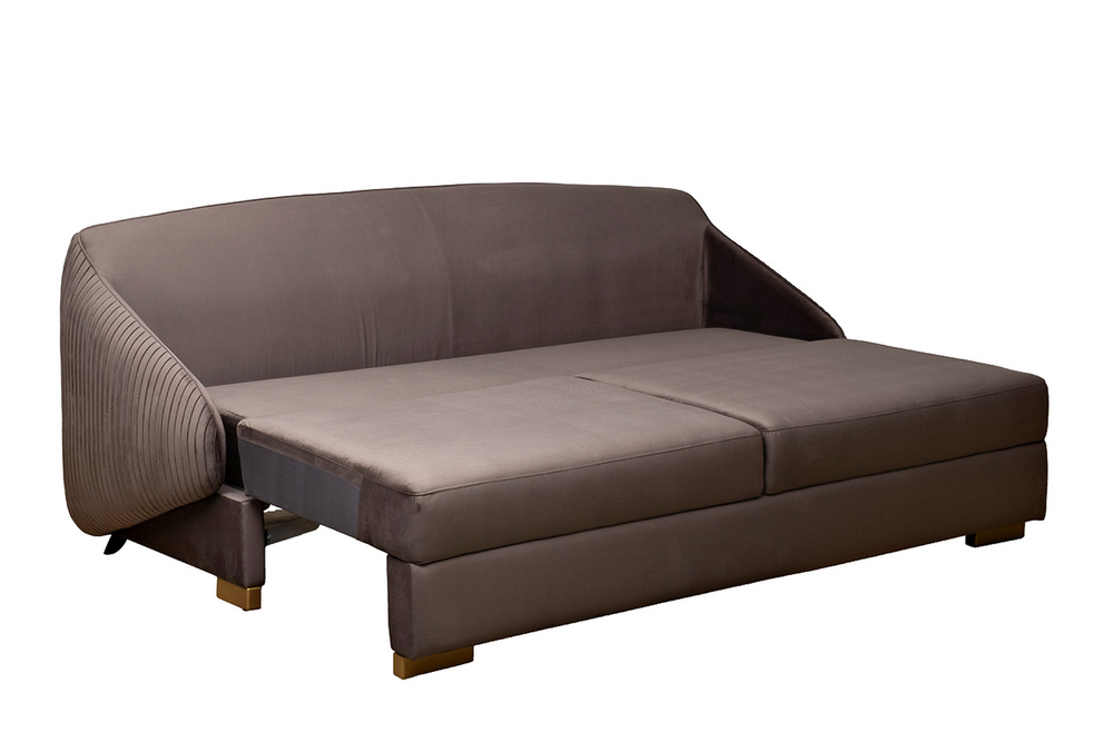 Диван трехместный Garda Decor Palazzo серо-коричневый велюр механизм пума