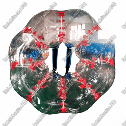 Бампербол ТПУ, диаметр 1,2 м, с красными держателями