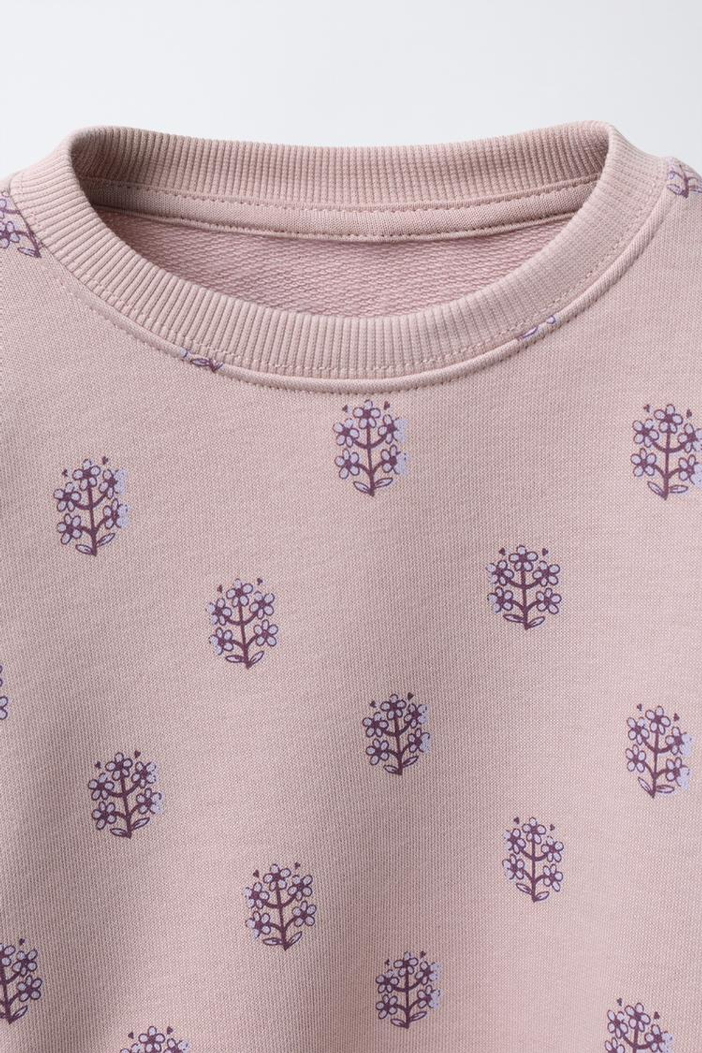 ZARA КОМПЛЕКТ ИЗ ТОЛСТОВКИ С ПРИНТОМ И ЛЕГИНСОВ В РУБЧИК, РОЗОВАТЫЙ