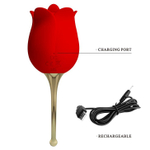 Красный клиторальный вибромассажёр Rose Lover