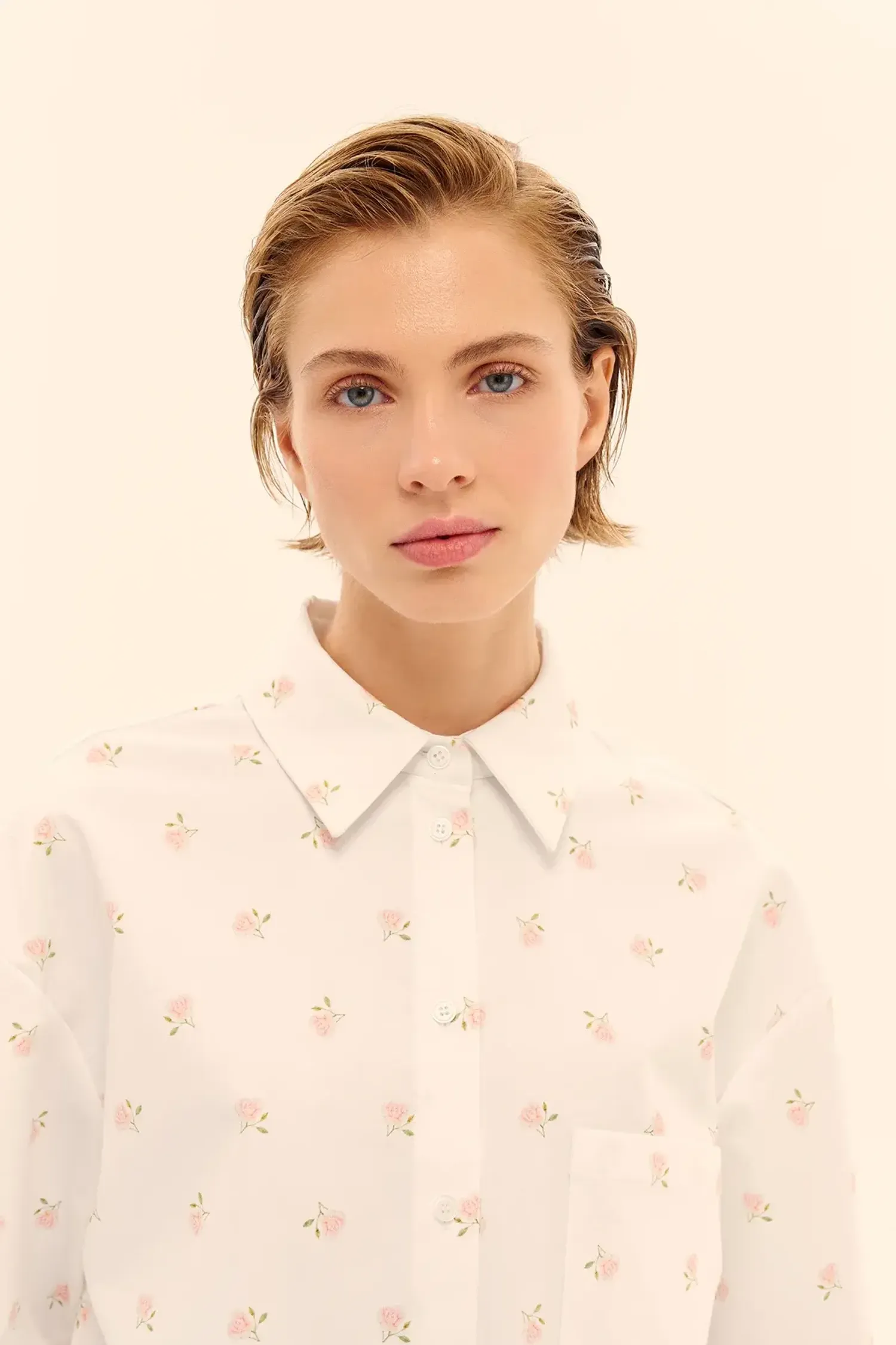 Рубашка с цветочным принтом (Soft Skill), белая