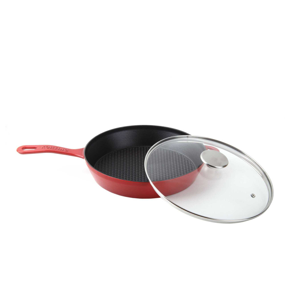 Чугунная сковорода с крышкой Korting K 1228 R фото 