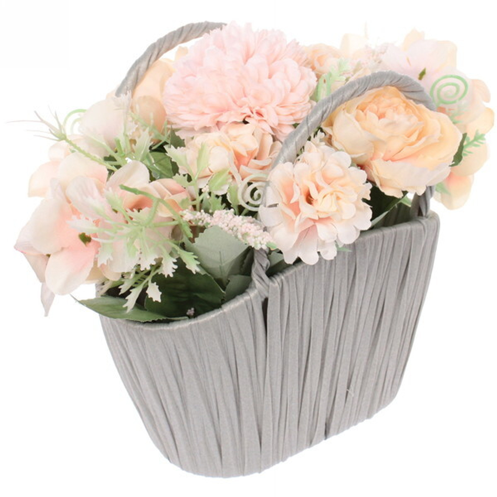 Цветы искусственные в корзине грей