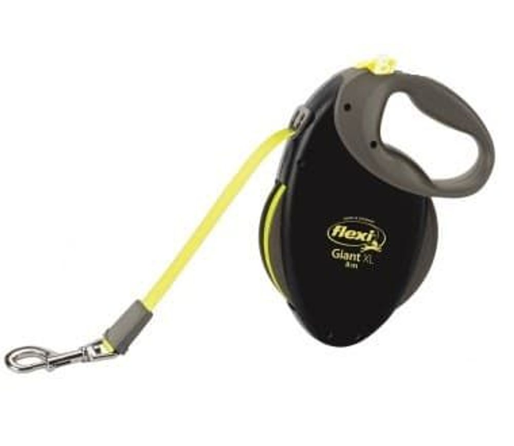 FLEXI рулетка GIANT Neon XL (от 50 кг) ремень 8 м черная FLEXI рулетка GIANT Neon XL (от 50 кг) ремень 8 м черная