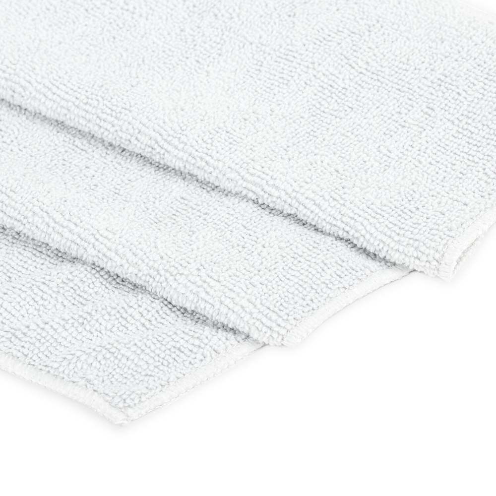 Салфетка из МИКРОФИБРЫ 40х80 см WHITE ULTRA DENSE OVERLOCK белая 280 г/м2 LAIMA HOME (5 штук в упаковке)