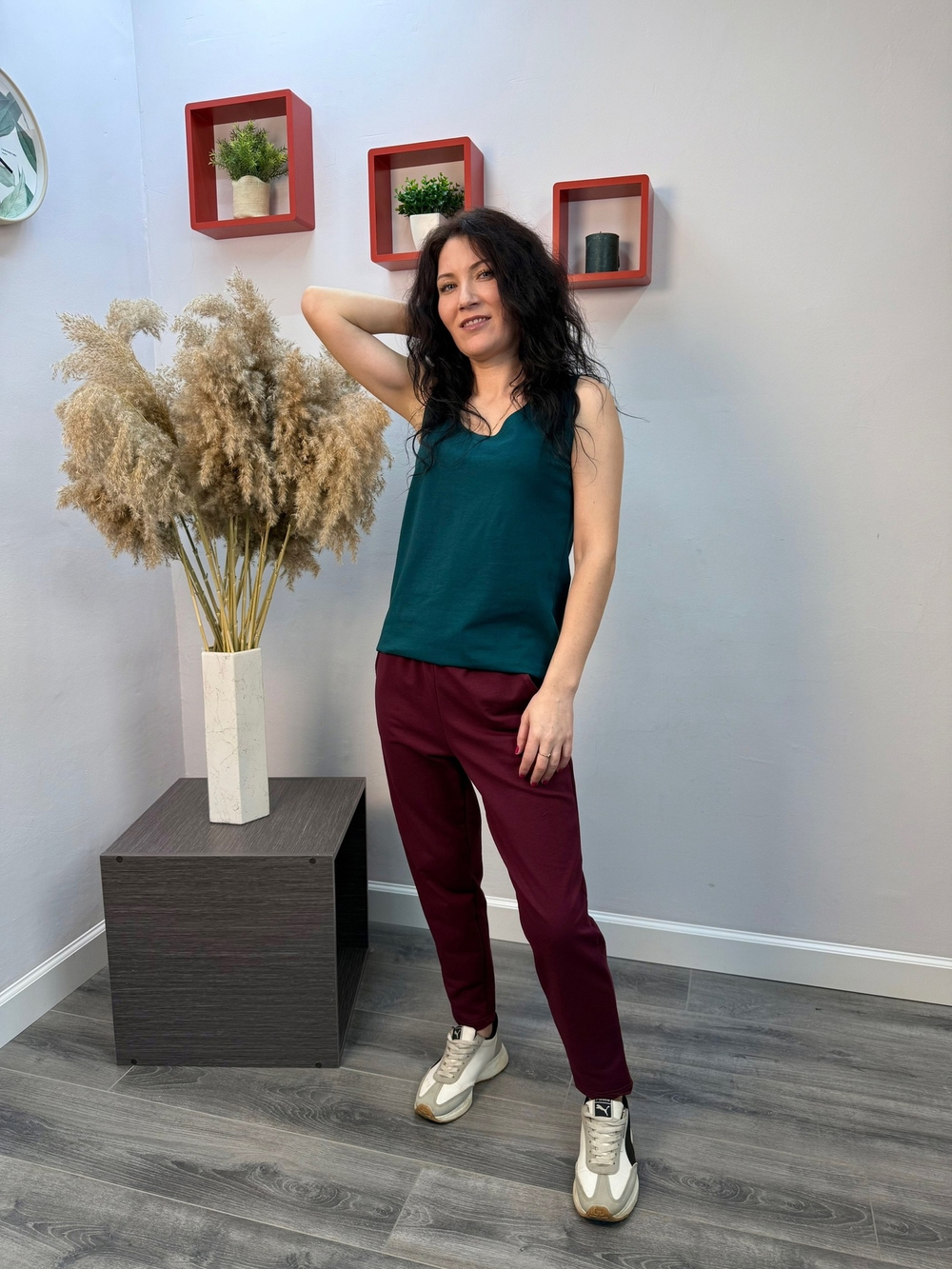 Штаны женские "БР-97 Ф.П" длина 7/8 (99) бордо