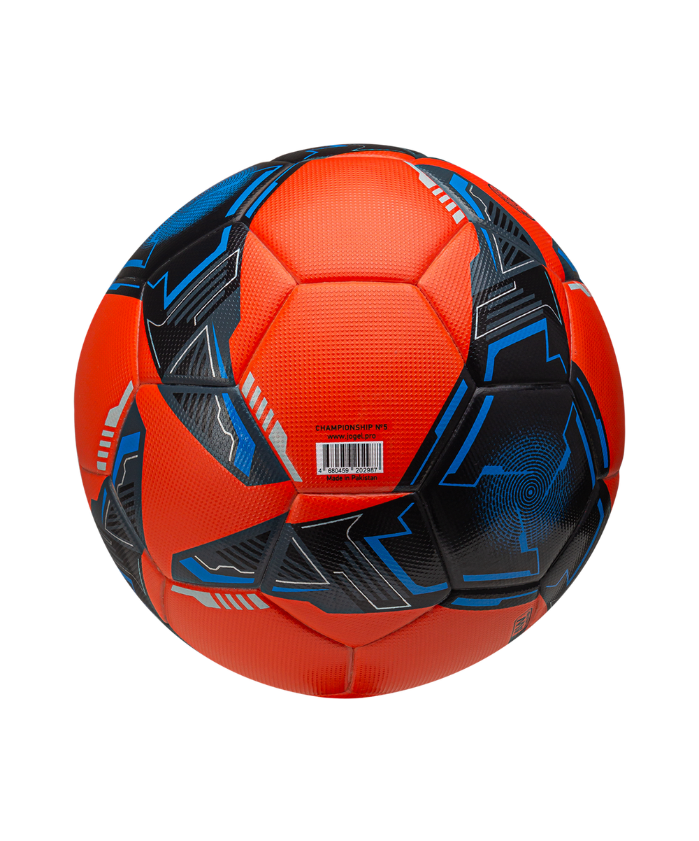Мяч футбольный Championship №5, оранжевый/синий/черный