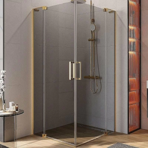 Душевой уголок Cezares Slider 80x110 AH-2-70/80-100/110-GRIGIO-BORO стекло серое/профиль золото брашированное