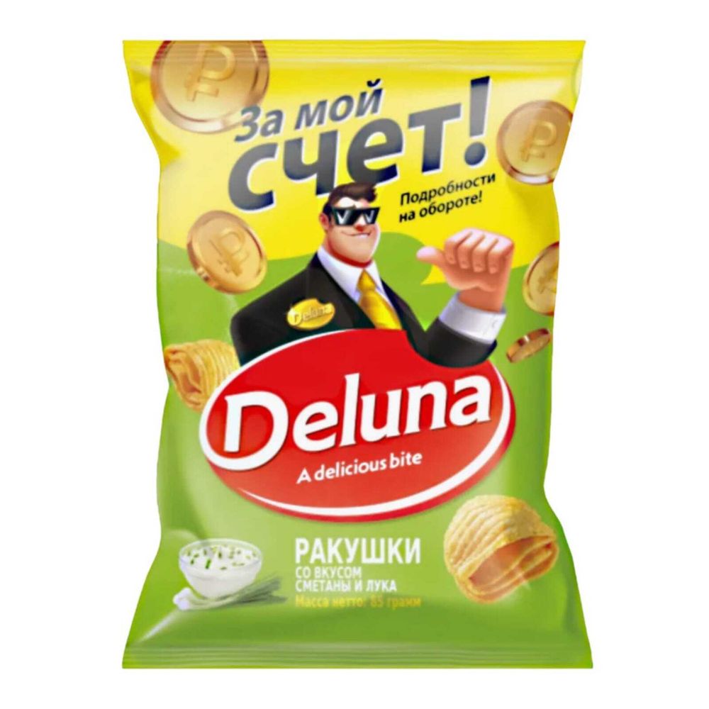 Кукурузные снеки Deluna Сметана и лук 85 г