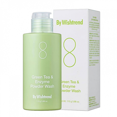 Пудра энзимная с зелёным чаем BY WISHTREND Green Tea and Enzyme Powder Wash (110г)
