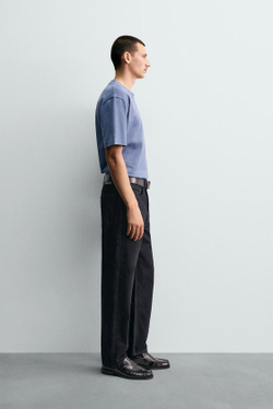 ZARA ДЖИНСЫ STRAIGHT ДЛИНОЙ ДО ЩИКОЛОТКИ, СИНИЙ/ЧЕРНЫЙ